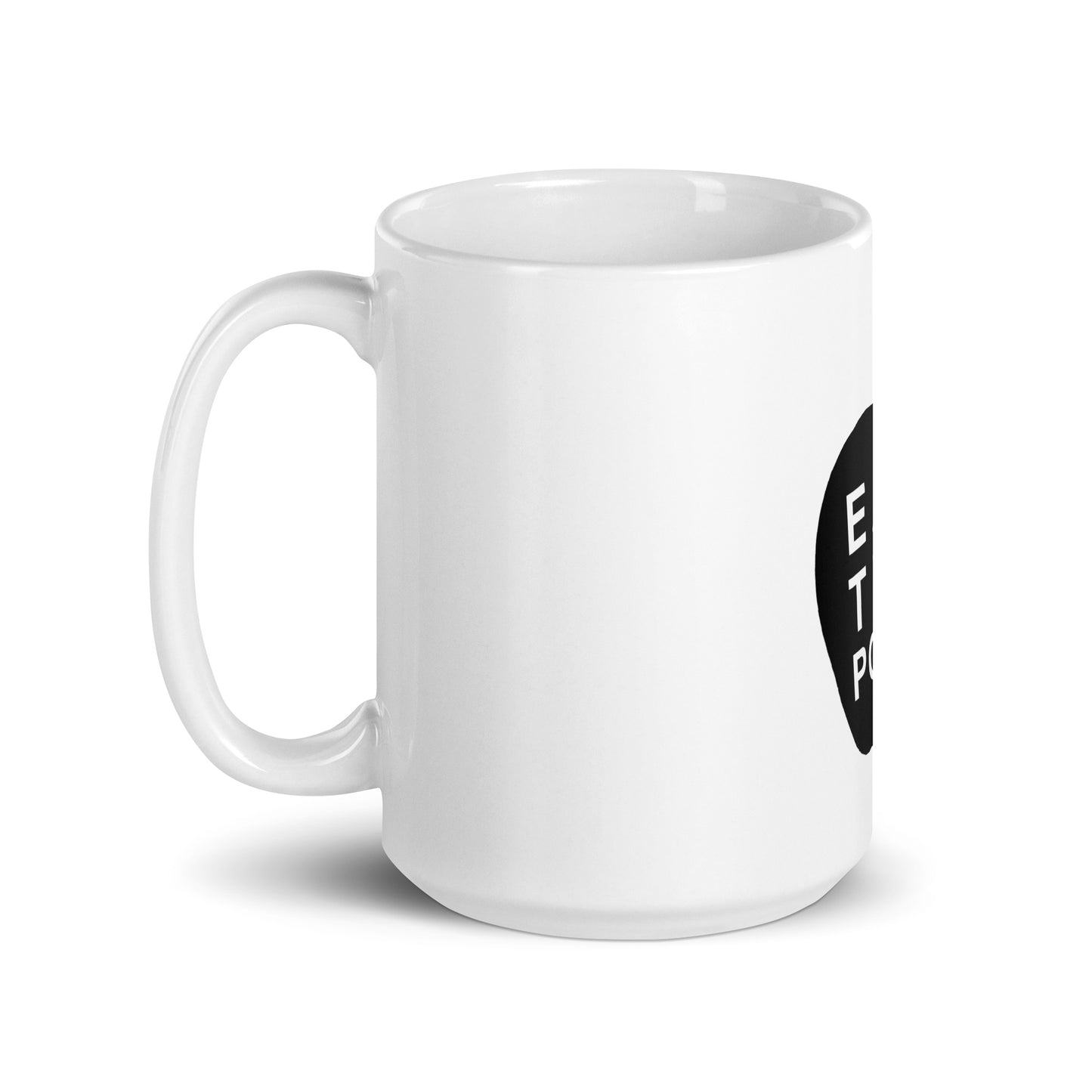 White glossy mug