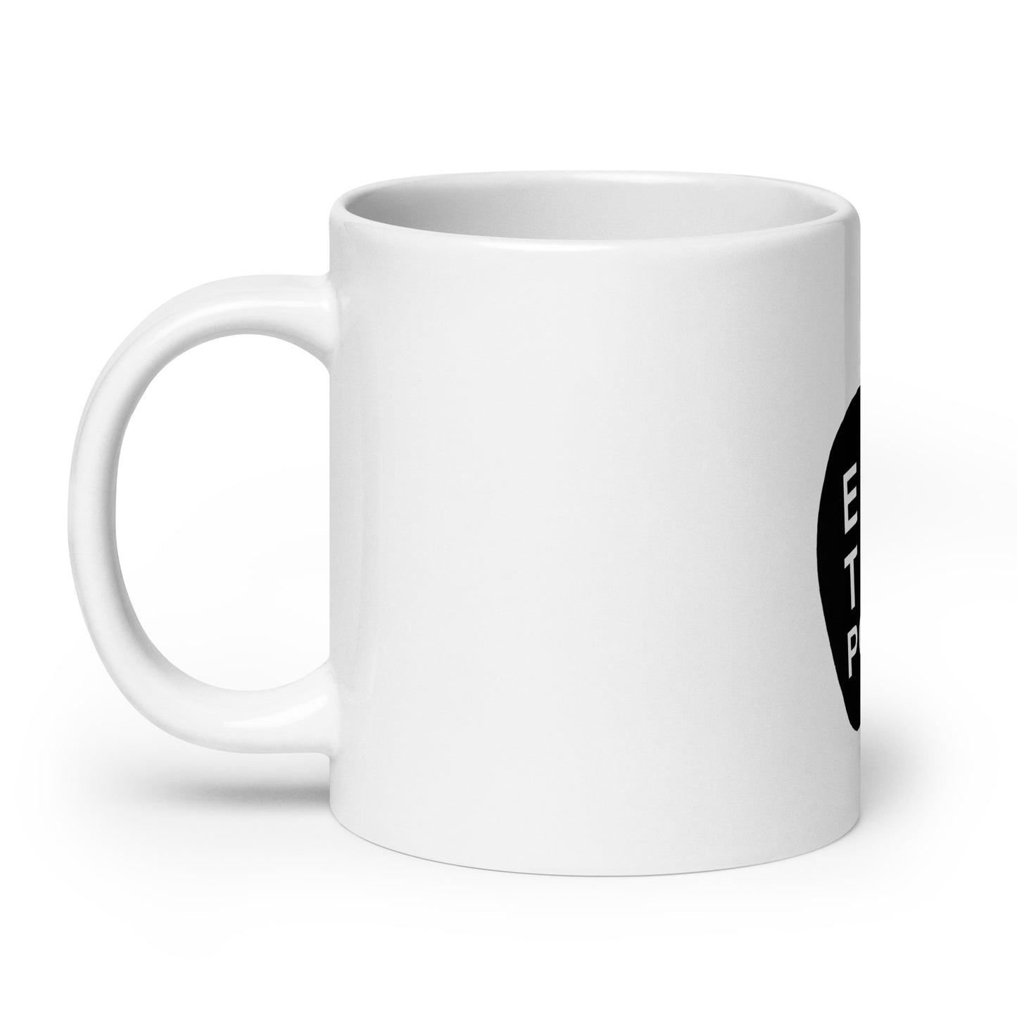 White glossy mug